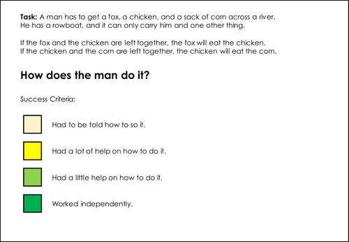 Chicken Challenge ! - can be carried out as a group challenge or to demonstrate independance.