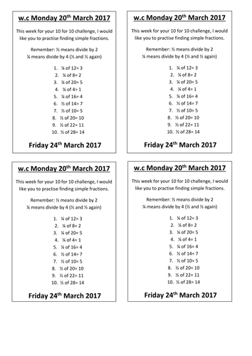 Year 3: 15 Weeks of Mental Maths Questions