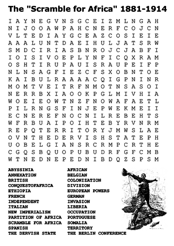 The "Scramble for Africa" 1881-1914 Word Search