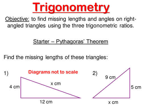 Trigonometry in Right-Angled Triangles