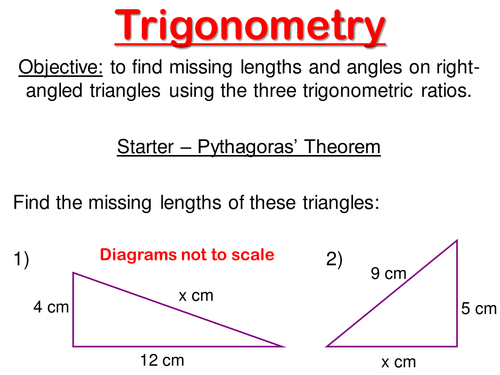Trigonometry In Right Angled Triangles Teaching Resources 6323