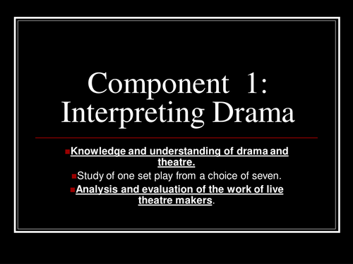 AQA AS Level Theatre Studies: Introduction to Live Productions.