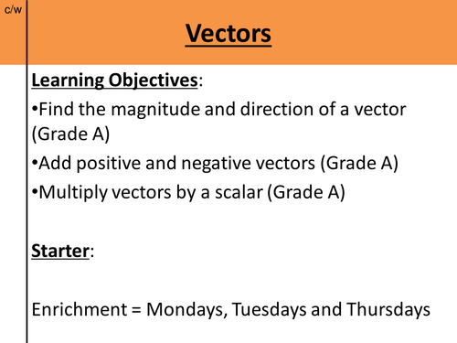 VECTORS - MATHS | Teaching Resources