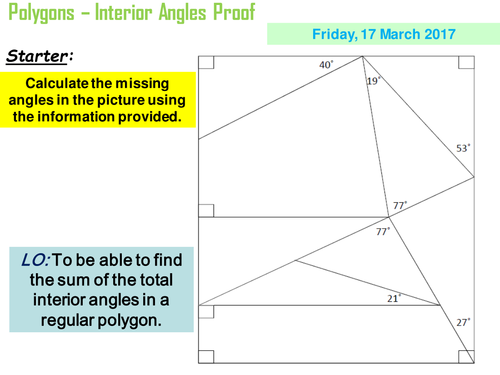 Interior Angles Proof for Regular Polygons