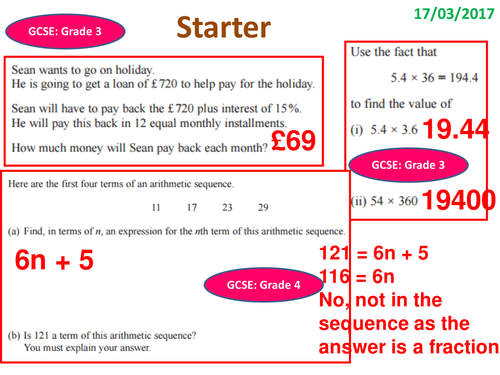 Equations of a Line Assessment