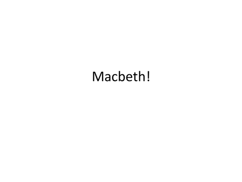 Macbeth - Literature for Key Stage 3 / 4
