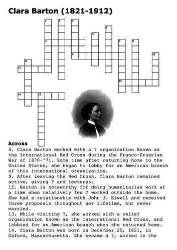 Clara Barton Crossword
