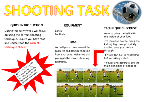 Football shooting tasks resources