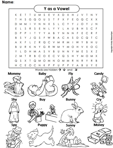 Y as a Vowel Word Search