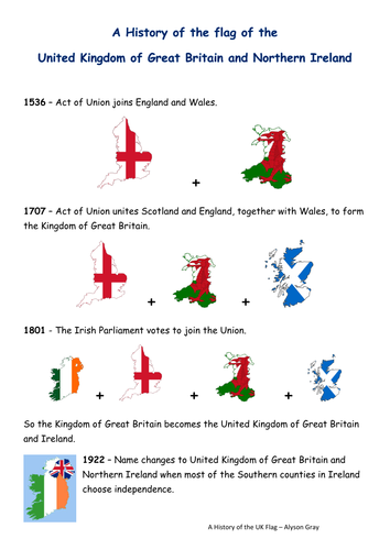 Colourful Information and  activities relating to the UK and its history (flags, symbols, etc)