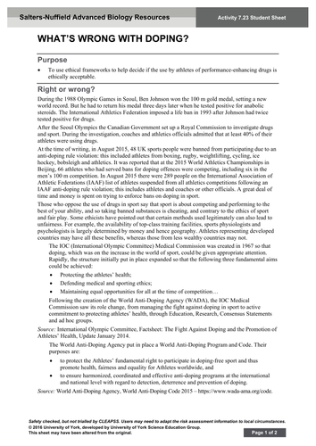 A2- Performance Enhancing Drugs