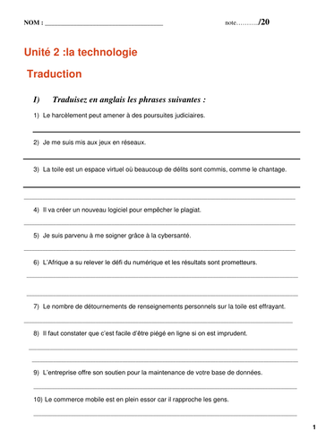 As Level French: END OF UNIT TESTS ALL SKILLS FOR UNIT 1,2,3,4 (AQA ...