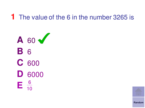 Multiple Choice Starters - Mixture of topics