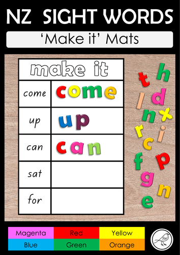 New Zealand Sight Words – ‘Make it’ mats