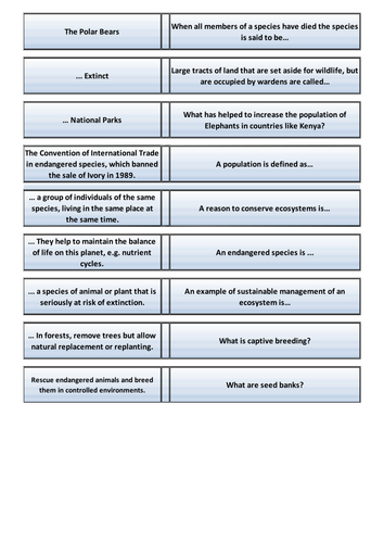 New GCSE - Conservation