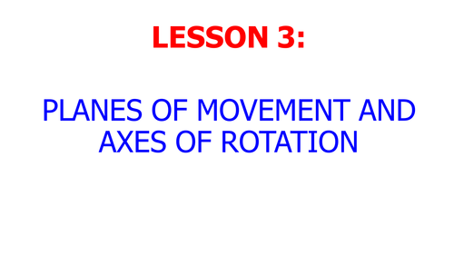 GCSE PE - Planes and axes of rotation