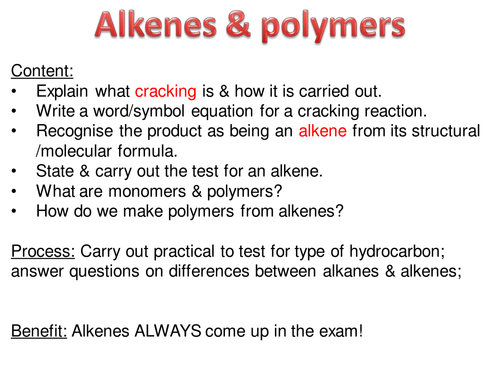 AQA GCSE Alkenes and Polymers