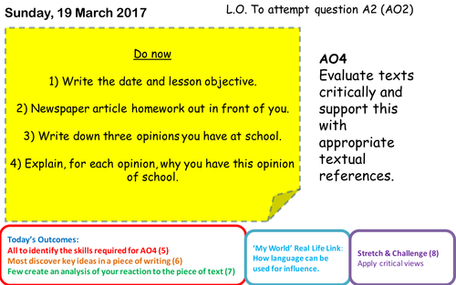 Eduqas GCSE English Language Non Fiction Component 2 A4 question