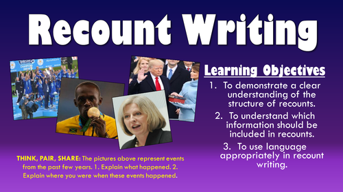 Recount Writing! (Double Lesson!)
