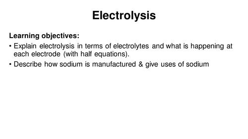 GCSE Electrolysis