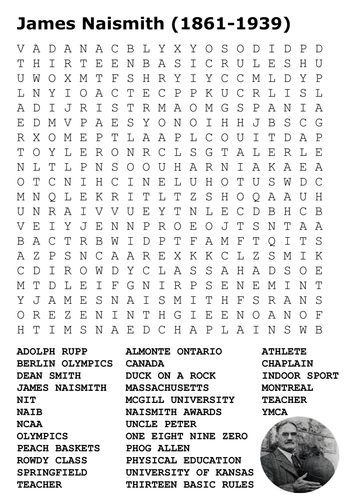 James Naismith Inventor of Basketball Word Search