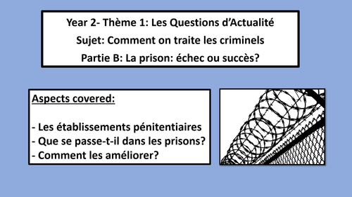Comment on traite les criminels- La prison echec ou succes? A Level French