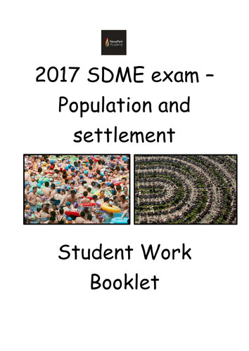 OCR B Geography SDME 2017- Population and settlement - revision powerpoint and students work booklet
