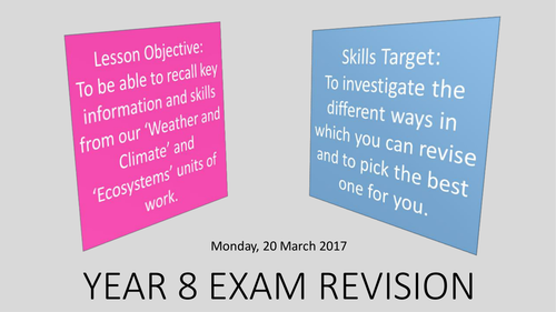 Year 8 Revision skills