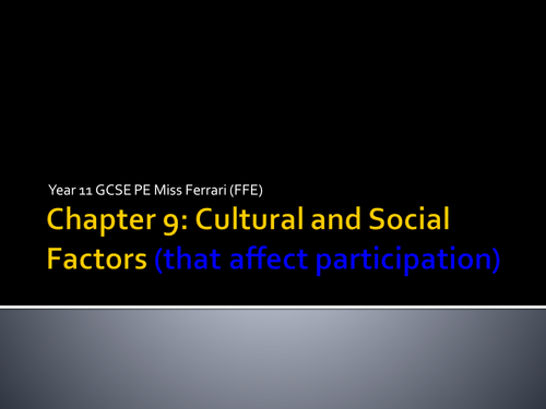 AQA GCSE PE Social and cultural factors