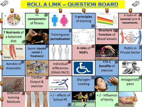 AQA GCSE PE stretch and challenge interactive revision games