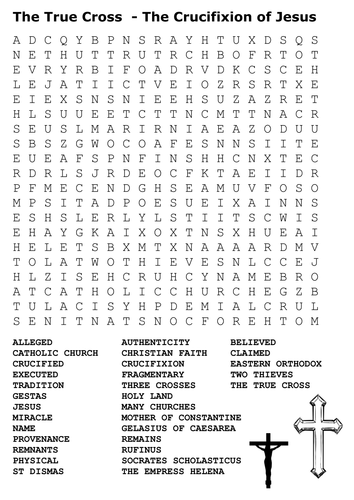 The True Cross - The Crucifixion of Jesus Word Search | Teaching Resources