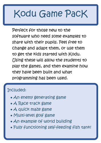Kodu - Ready Made Games!