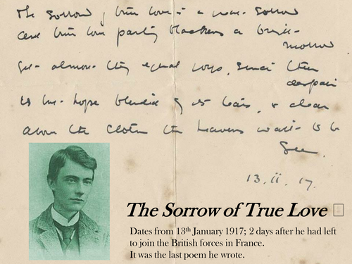 OCR GCSE J352/02 Lit. Poetry (Love and Relationships) - 'The Sorrow of True Love' by Edward Thomas