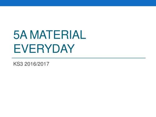5A: Material Everyday KS3 Activate- Medicine