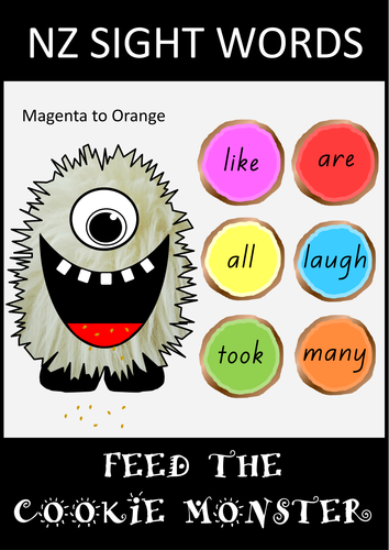 New Zealand Sight Words – Feed the Cookie Monster