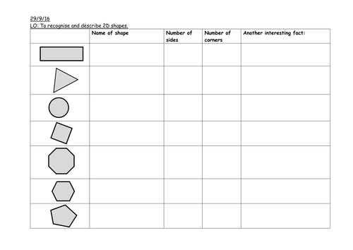 2D shape Year 2 Autumn | Teaching Resources