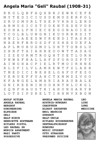 Geli Raubal Word Search