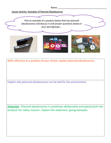 Year 7 and 8 - Moral, social and cultural issues in Design Technology