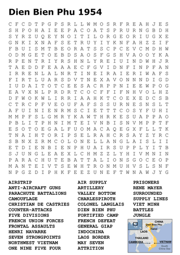 Dien Bien Phu 1954 Word Search