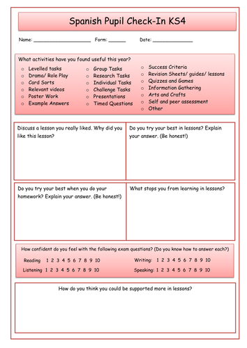 Spanish Pupil Check In / Voice KS4