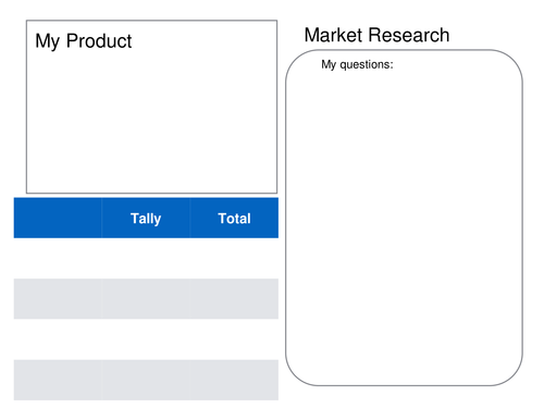 Simple Market Research sheet