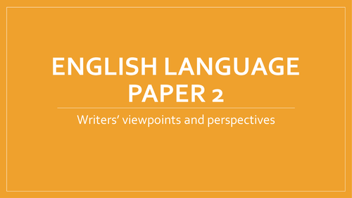 AQA English language paper 2 - Q2 | Teaching Resources