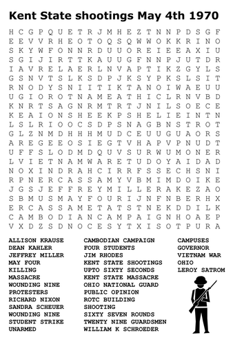 Kent State shootings Word Search