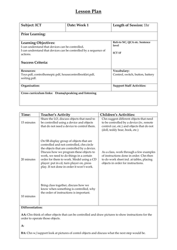 Computing -Year 1: Instructions & making things happen (7 lessons plans & presentations)