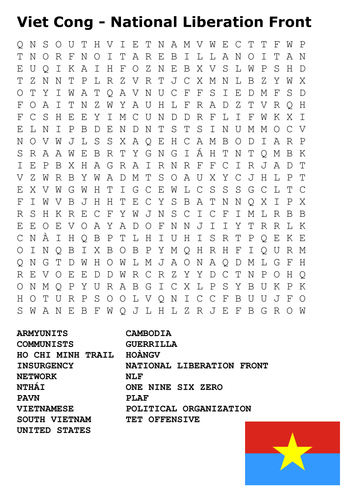 The Viet Cong - Vietnam War Word Search