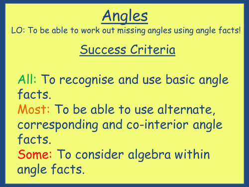 Angle Facts & Parallel Lines Lesson