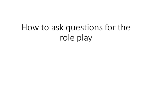 New GCSE Role play speaking on technology
