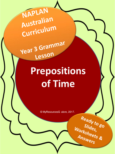 NAPLAN: Year 3 - Prepositions of Time