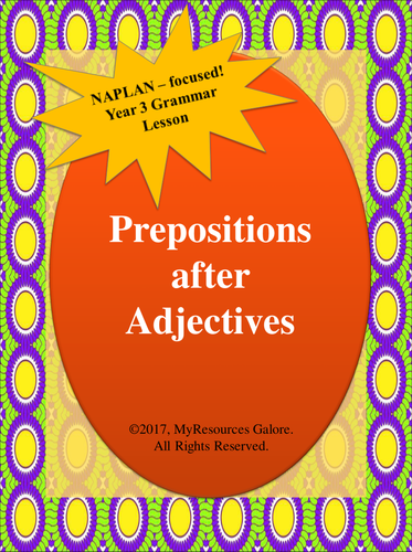 NAPLAN: Year 3 - Prepositions after Adjectives