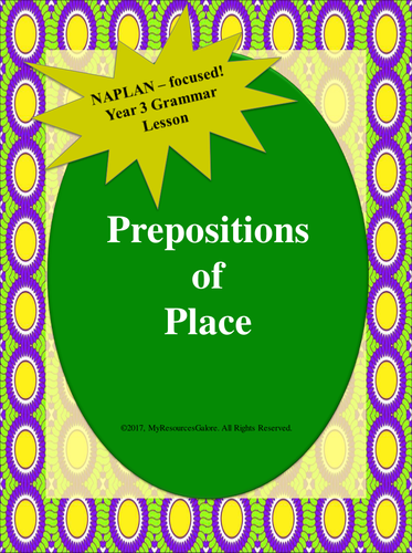 NAPLAN: Year 3 - Prepositions of Place